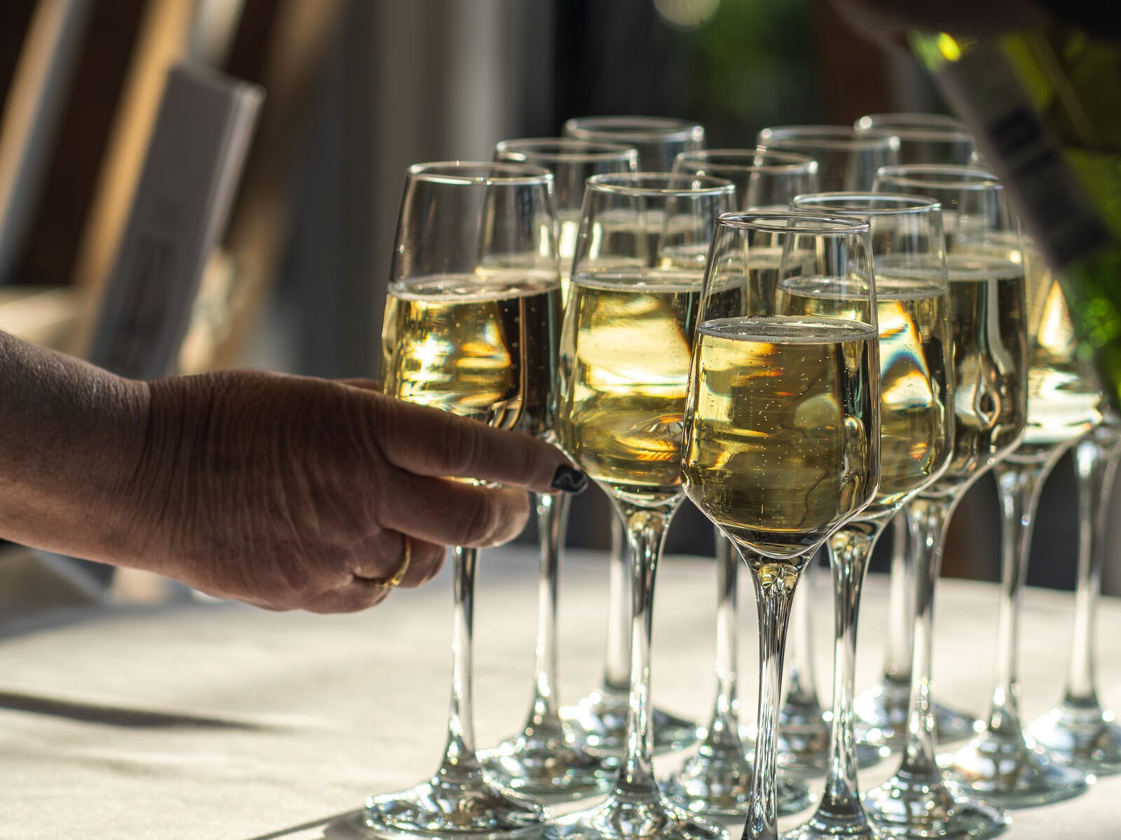 A champagne toast to celebrate at The BarnYard