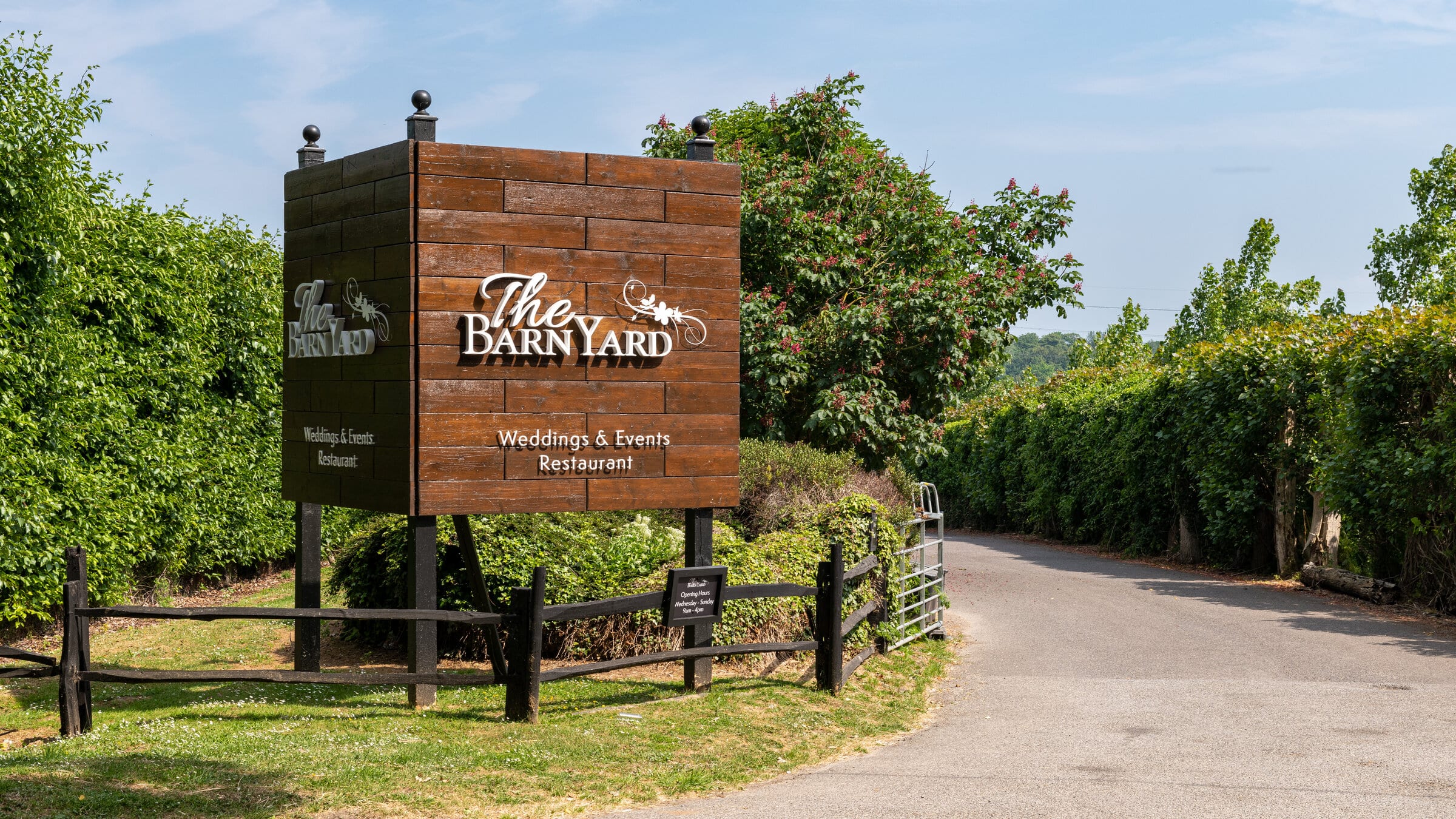 The BarnYard grounds and venue entrance in Kent