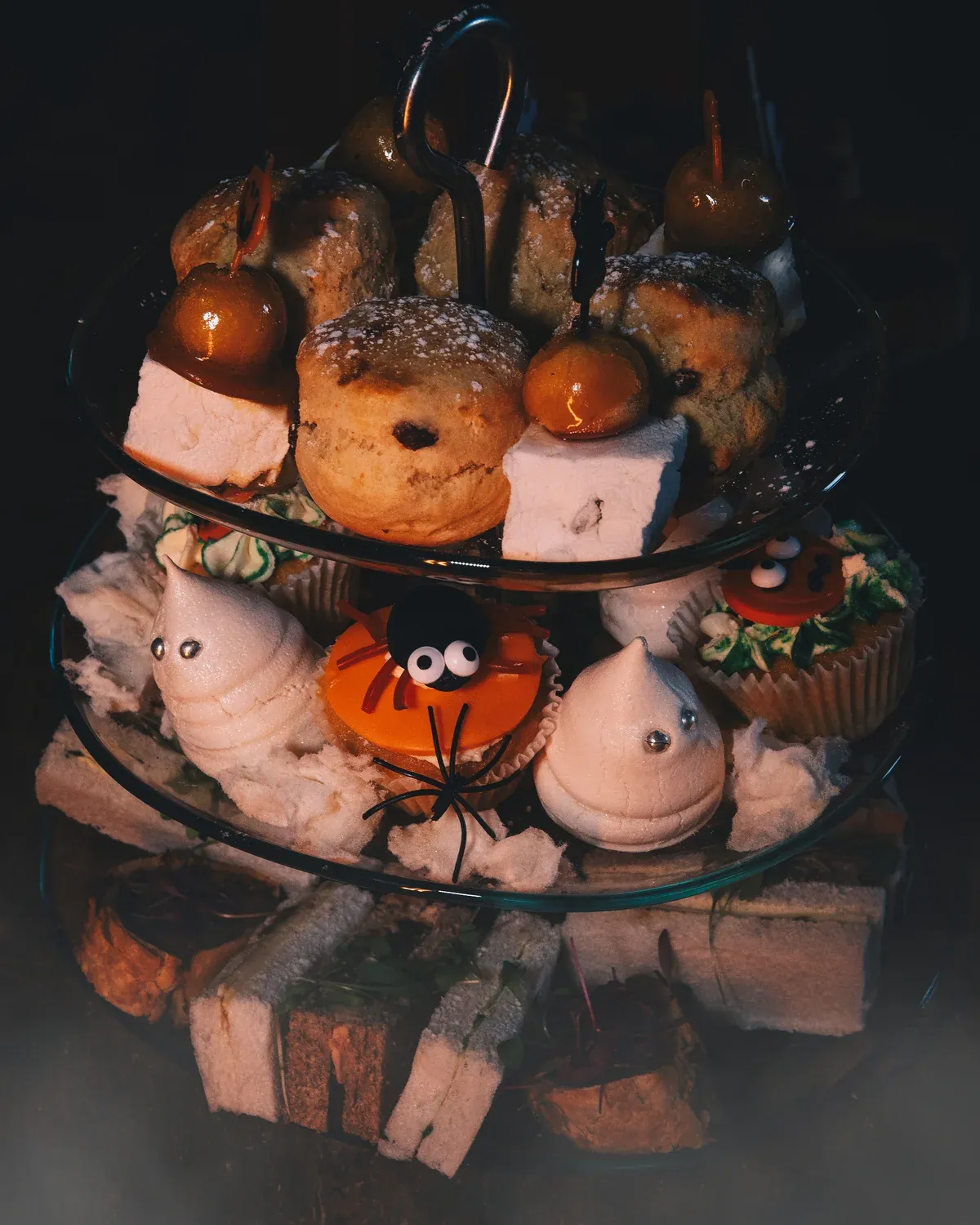 The spooky Halloween afternoon tea spread at The BarnYard