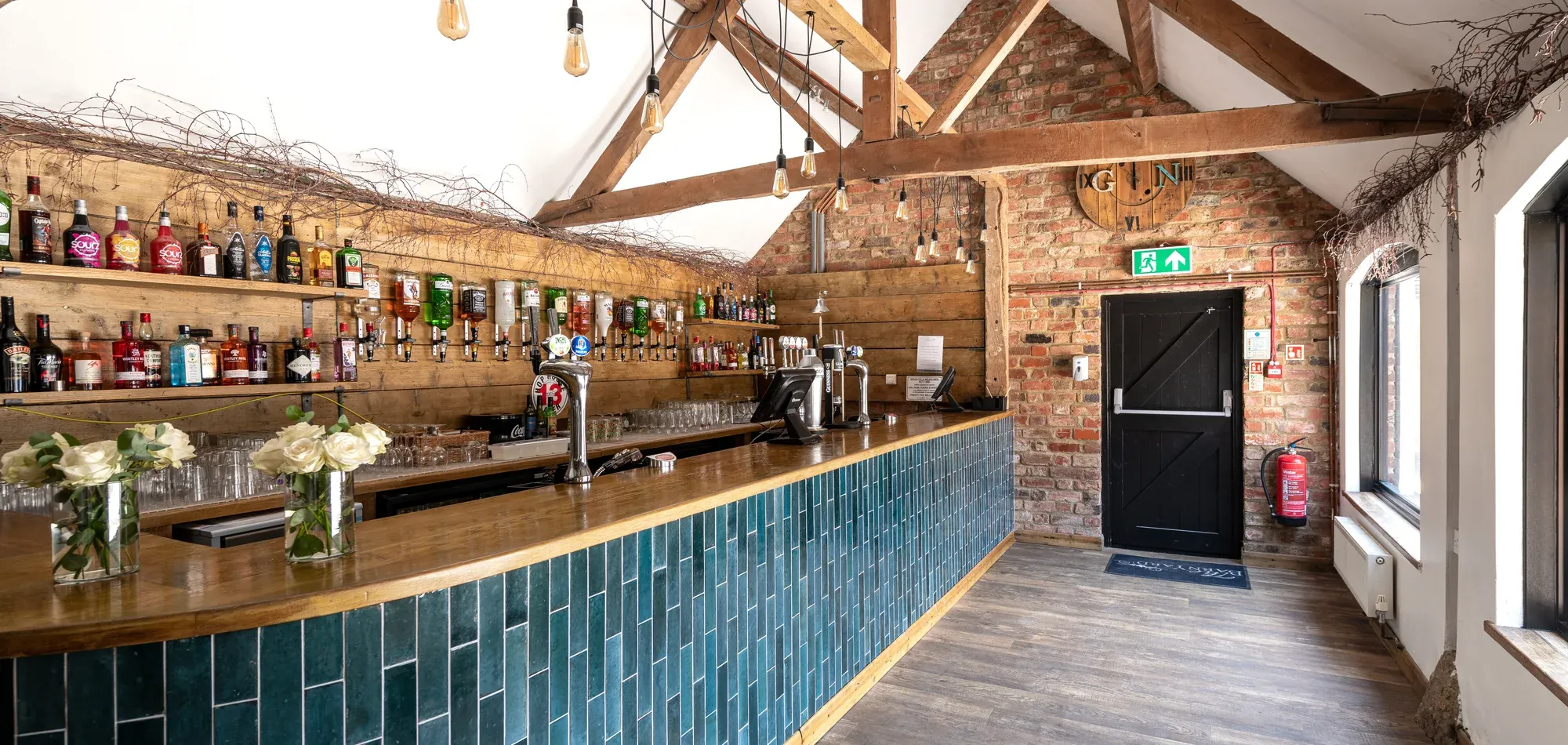 The bar at The BarnYard, a calm and dignified space to gather