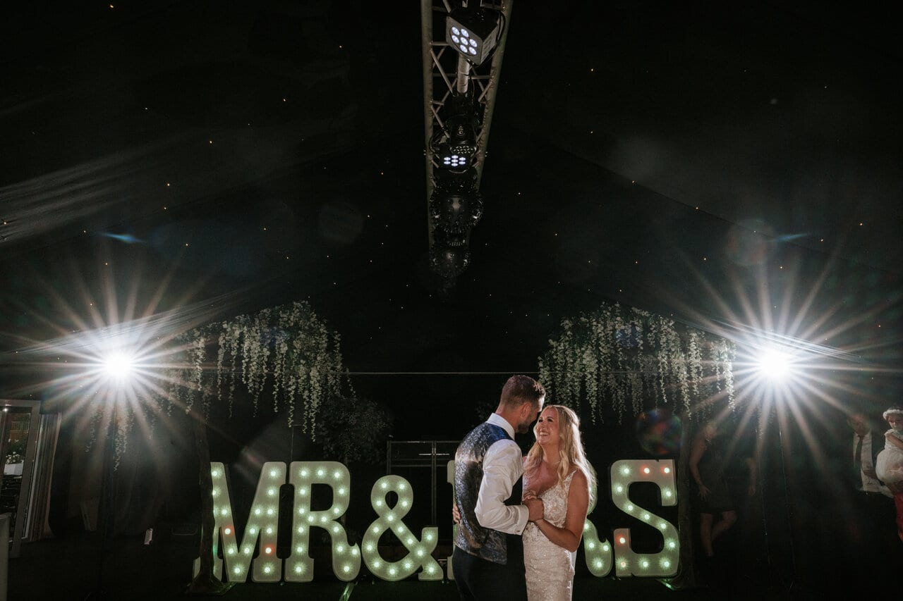LED Mr & Mrs Letters at The BarnYard