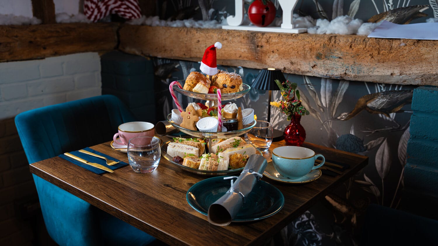 A festive Christmas high tea spread at The BarnYard
