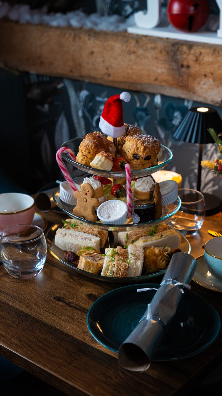 Christmas afternoon tea with scones and treats
