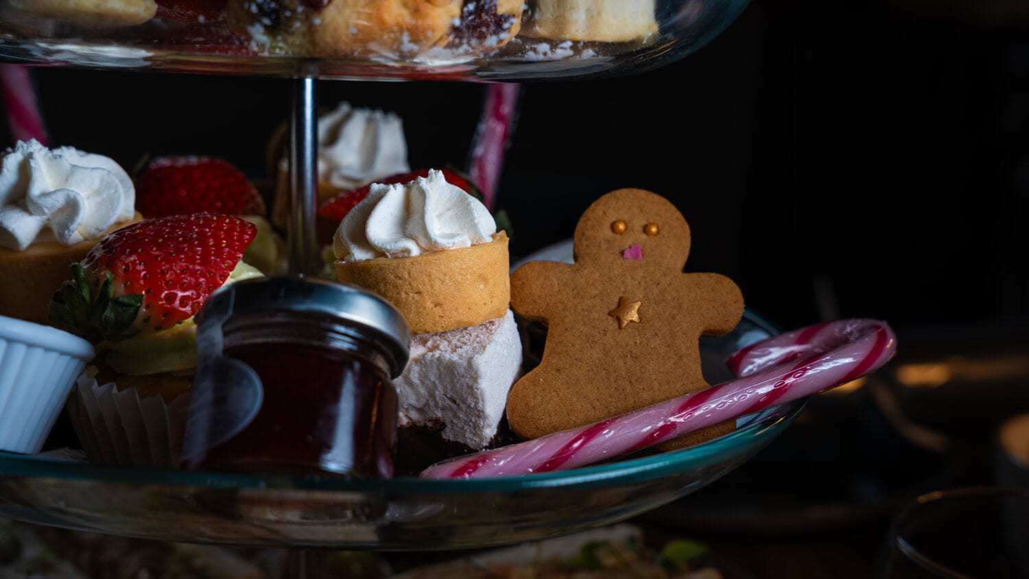 A plated festive dessert at Christmas