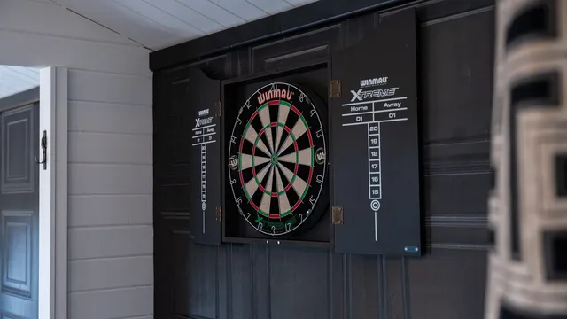The dartboard in The Hyde Out groom's suite