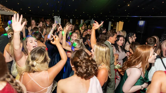 A prom dancefloor in full swing