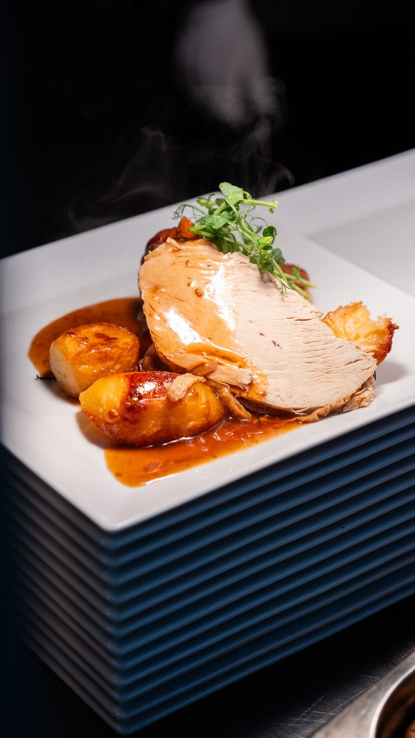 A Christmas party night main course at The BarnYard