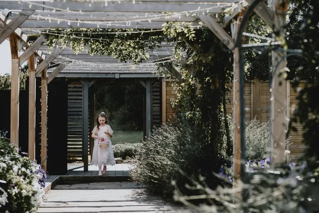 A flower girl on the Lavender Walk