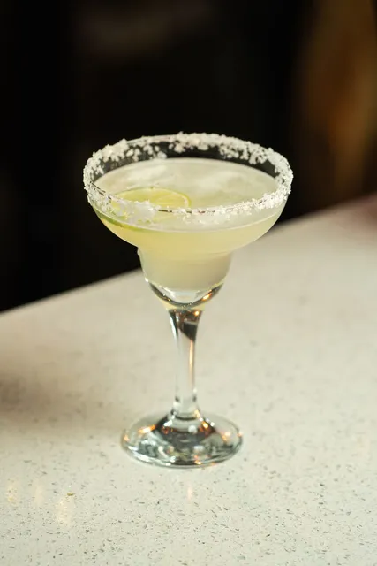A classic margarita with a salted rim