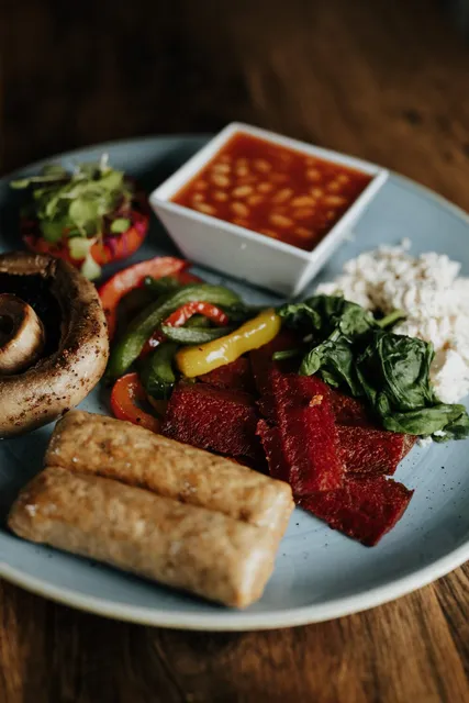 A vegetarian breakfast plate
