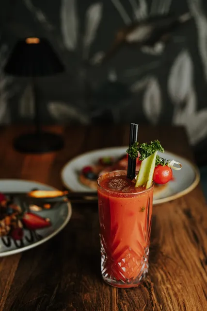 A Bloody Mary garnished with celery