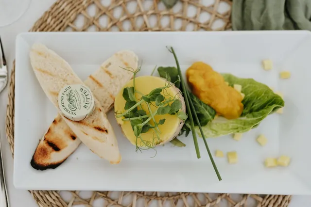 A pate starter with grilled flatbreads
