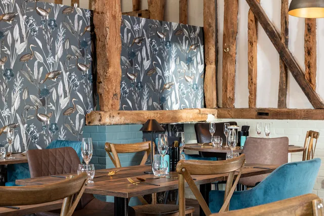 A table laid for two at The Rooster
