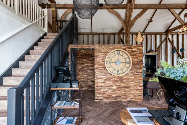 The staircase up to the Mezzanine at The Rooster