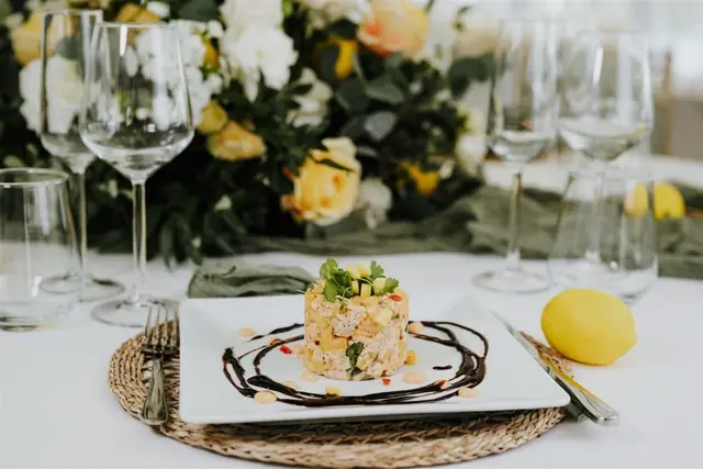 A beautifully plated course at the wedding breakfast