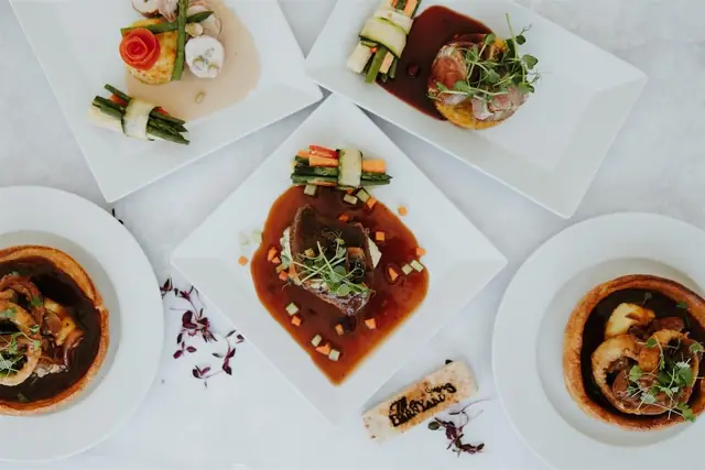 A selection of wedding breakfast dishes