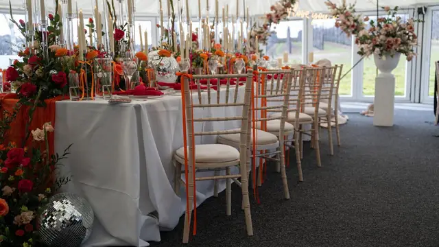 An elegant place setting at The BarnYard