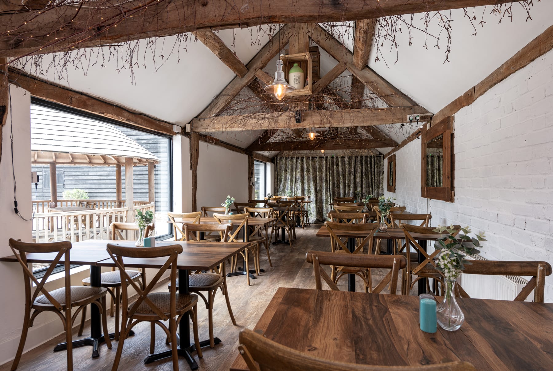 The Roost at The BarnYard with doors open onto the Courtyard