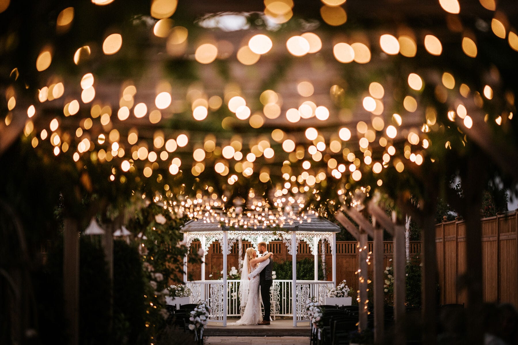 A wedding reception in the Arboretum at The BarnYard, Kent