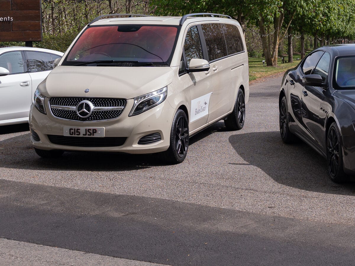 The cream 7-seat Mercedes Executive people carrier at The BarnYard