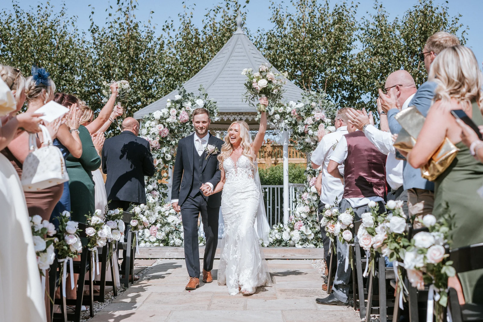 A wedding ceremony and celebration at The BarnYard in Kent