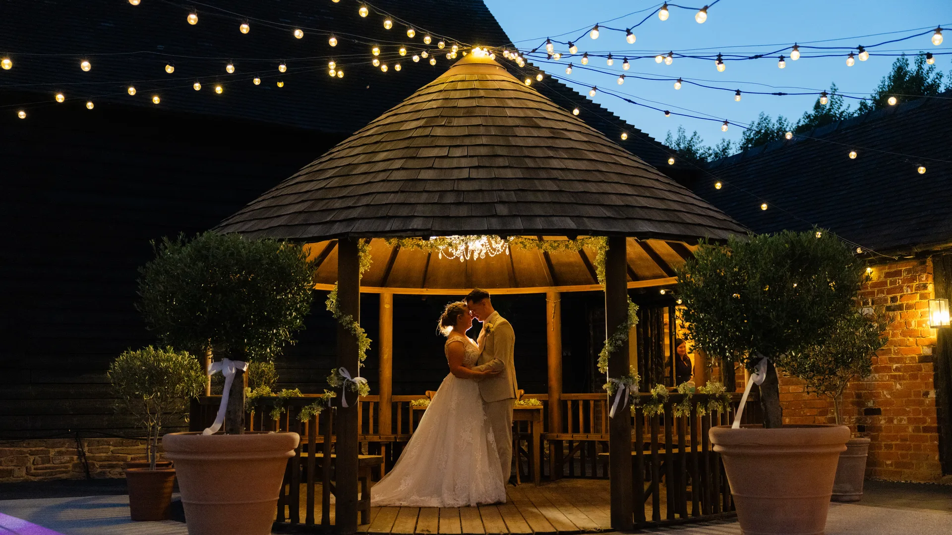 Twilight wedding at The BarnYard